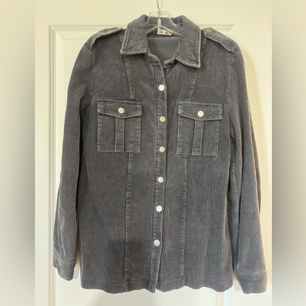 BiBi Charcoal Corduroy Utility Jacket